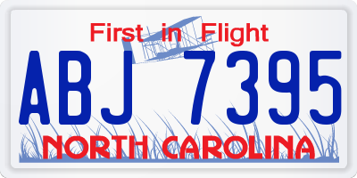 NC license plate ABJ7395