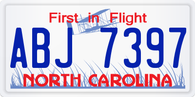 NC license plate ABJ7397