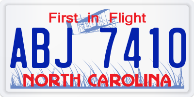 NC license plate ABJ7410