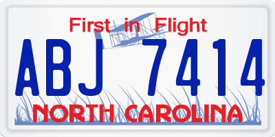 NC license plate ABJ7414