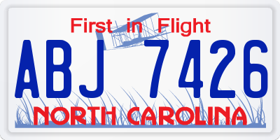 NC license plate ABJ7426