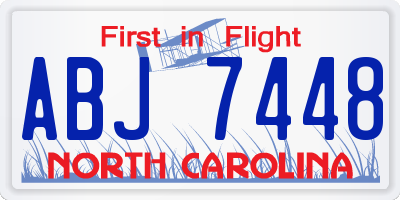 NC license plate ABJ7448