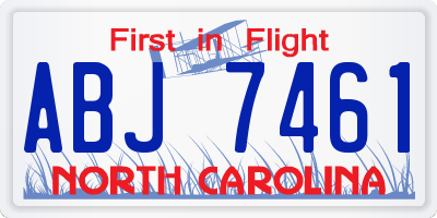 NC license plate ABJ7461