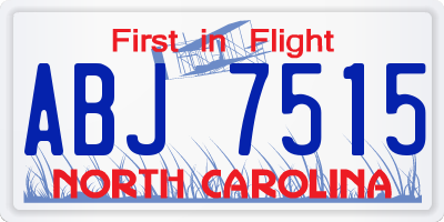 NC license plate ABJ7515