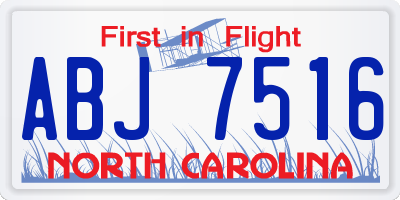 NC license plate ABJ7516