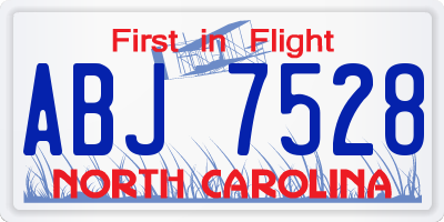 NC license plate ABJ7528