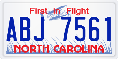 NC license plate ABJ7561
