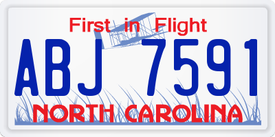 NC license plate ABJ7591