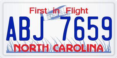 NC license plate ABJ7659