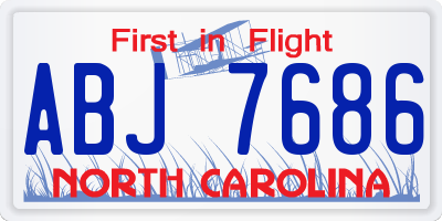 NC license plate ABJ7686