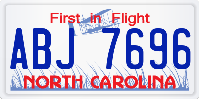 NC license plate ABJ7696
