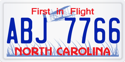 NC license plate ABJ7766