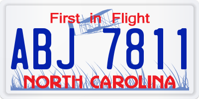 NC license plate ABJ7811