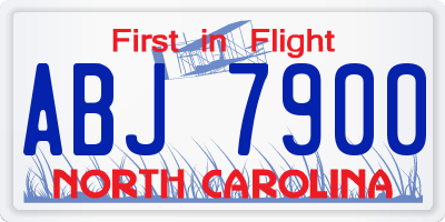 NC license plate ABJ7900