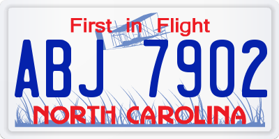NC license plate ABJ7902