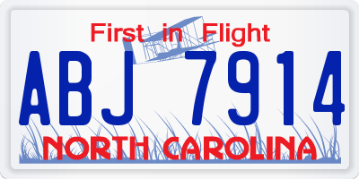 NC license plate ABJ7914