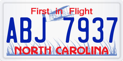 NC license plate ABJ7937