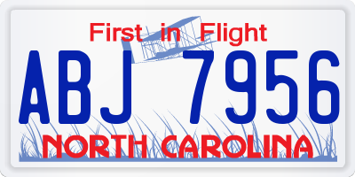 NC license plate ABJ7956