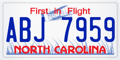 NC license plate ABJ7959