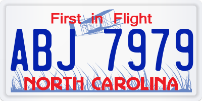 NC license plate ABJ7979
