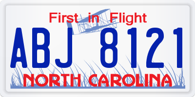 NC license plate ABJ8121