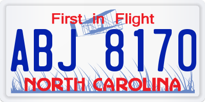 NC license plate ABJ8170