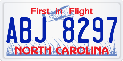 NC license plate ABJ8297