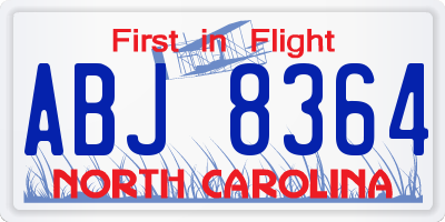 NC license plate ABJ8364