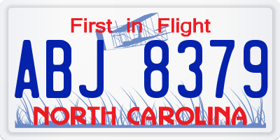NC license plate ABJ8379