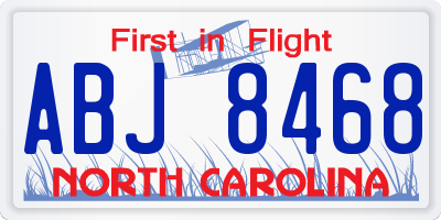 NC license plate ABJ8468