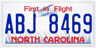 NC license plate ABJ8469