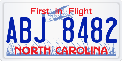 NC license plate ABJ8482