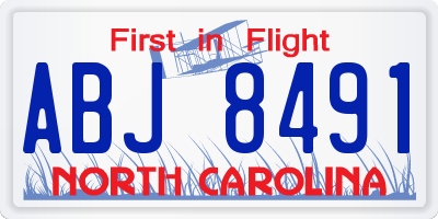 NC license plate ABJ8491