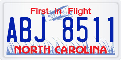 NC license plate ABJ8511
