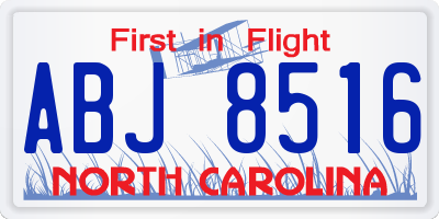 NC license plate ABJ8516