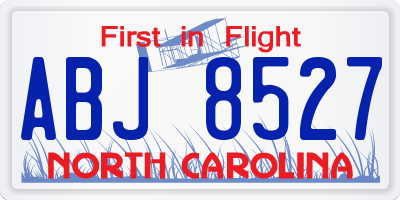 NC license plate ABJ8527