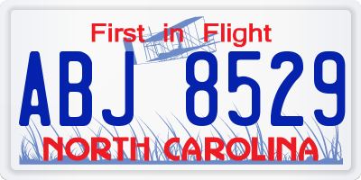 NC license plate ABJ8529
