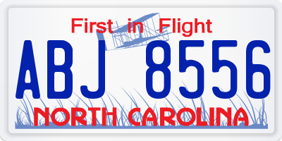 NC license plate ABJ8556