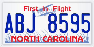 NC license plate ABJ8595