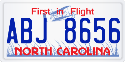 NC license plate ABJ8656