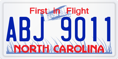 NC license plate ABJ9011
