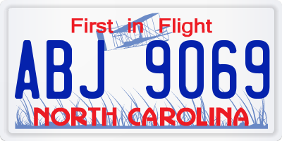 NC license plate ABJ9069
