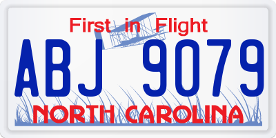 NC license plate ABJ9079