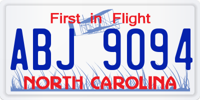 NC license plate ABJ9094