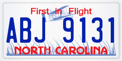 NC license plate ABJ9131