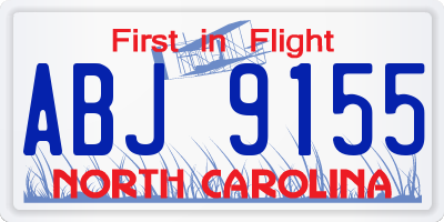 NC license plate ABJ9155