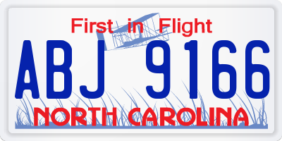 NC license plate ABJ9166