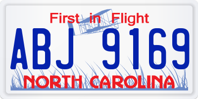 NC license plate ABJ9169