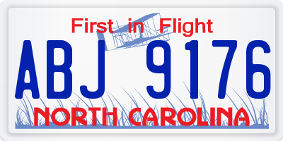 NC license plate ABJ9176