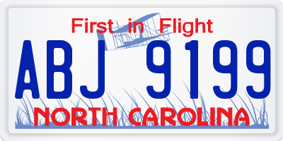 NC license plate ABJ9199